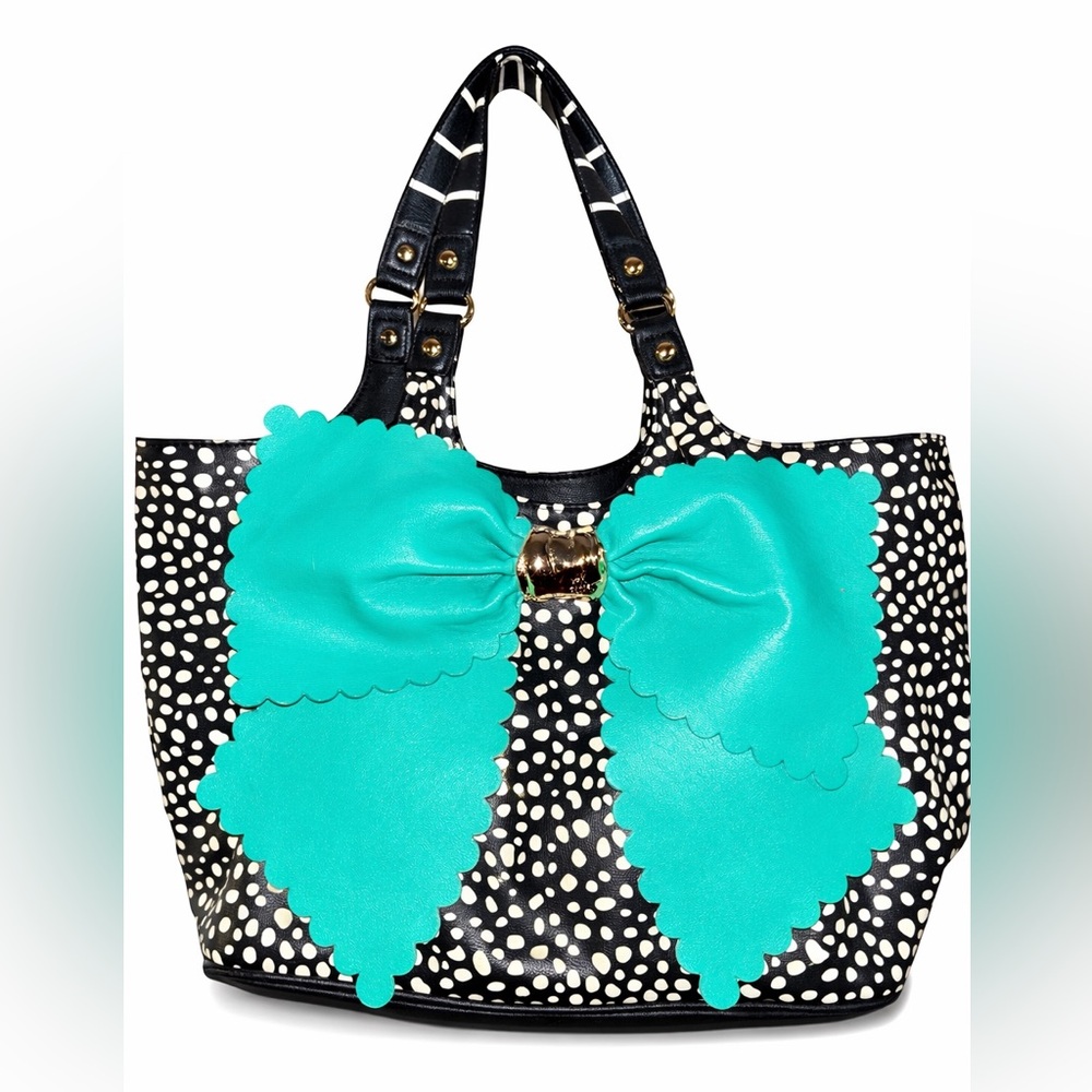 Betsey Johnson Bow-Tie Polka-Dot Shopper Tote Bag